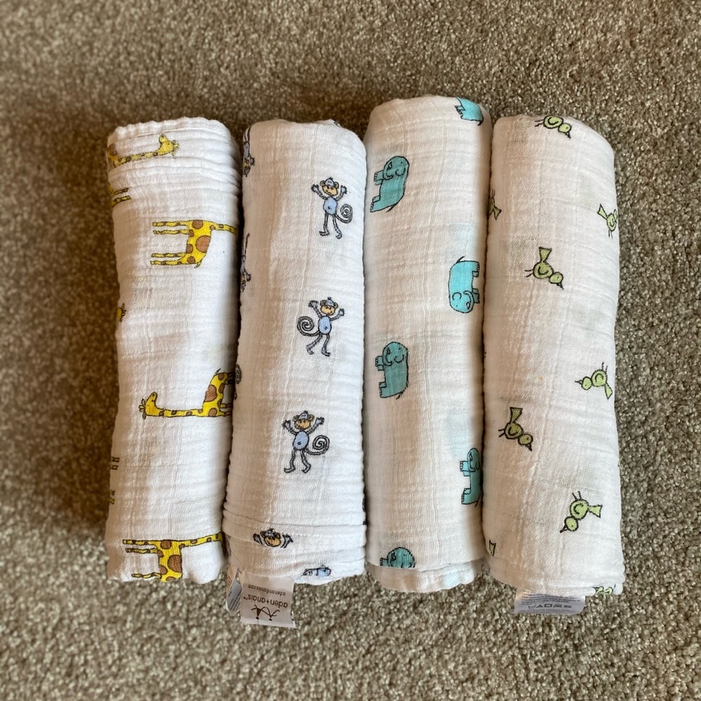 Aden + Anais muslin swaddle blankets